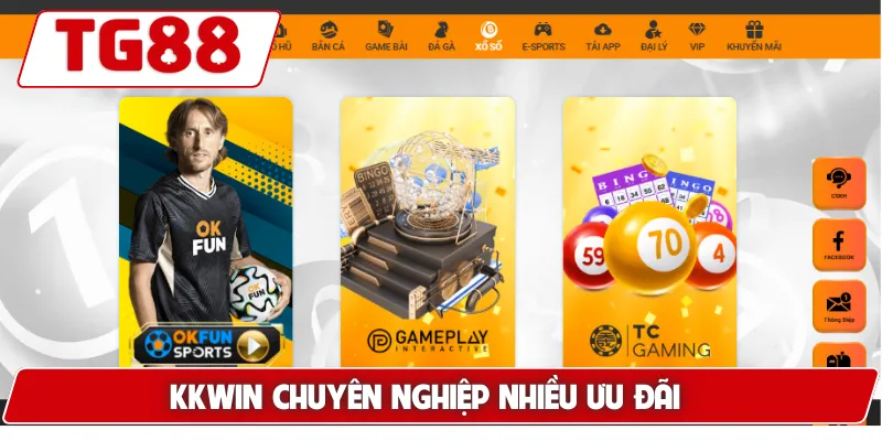KKWIN chuyên nghiệp nhiều ưu đãi