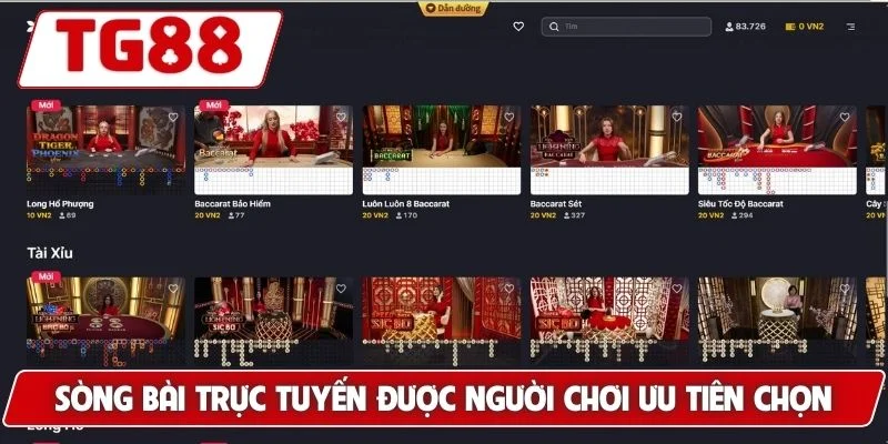 Trải Nghiệm Casino Live Dealer Chân Thực Tại Nhà Cái TG88 6 Sòng bài trực tuyến được người chơi ưu tiên chọn