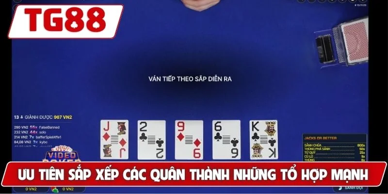 Ưu tiên sắp xếp các quân thành những tổ hợp mạnh